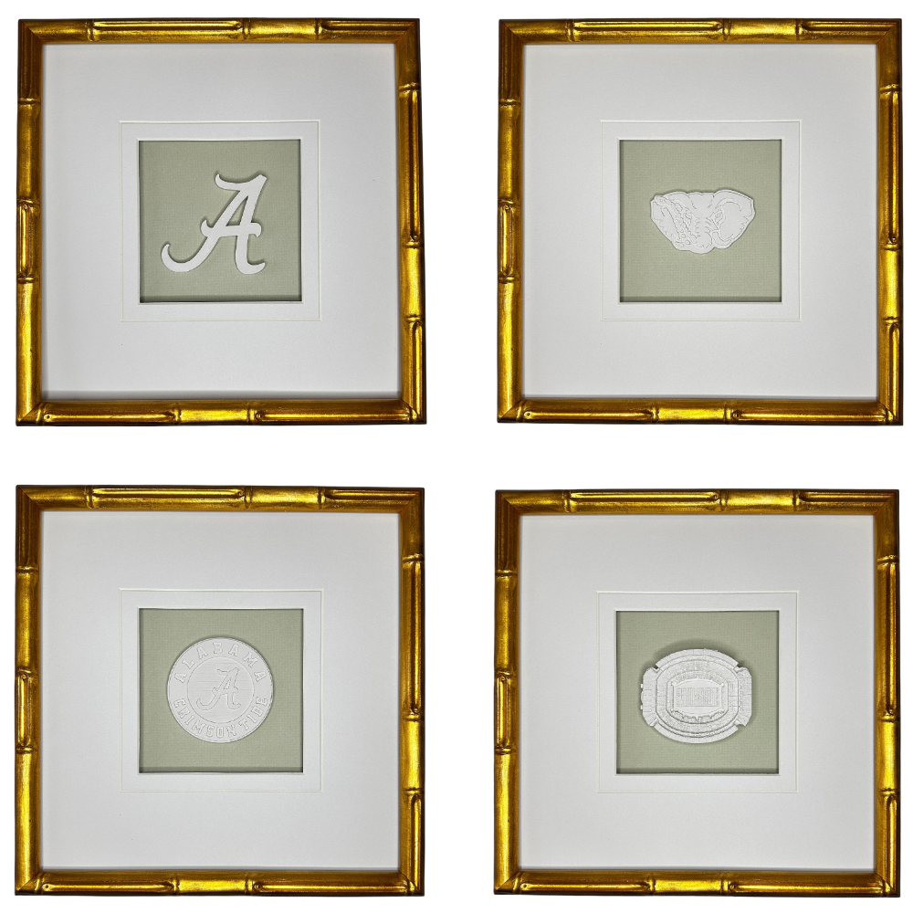 Set of 4 University of Alabama Intaglios 10x10