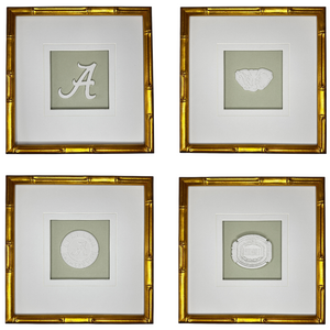 Set of 4 University of Alabama Intaglios 10x10