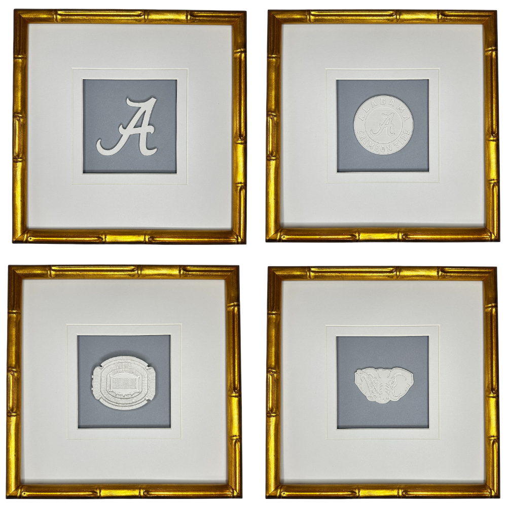 Set of 4 University of Alabama Intaglios 10x10