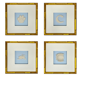 Set of 4 Clemson University Intaglios 10x10