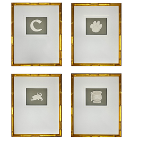 Set of 4 Clemson University Intaglios 11x14