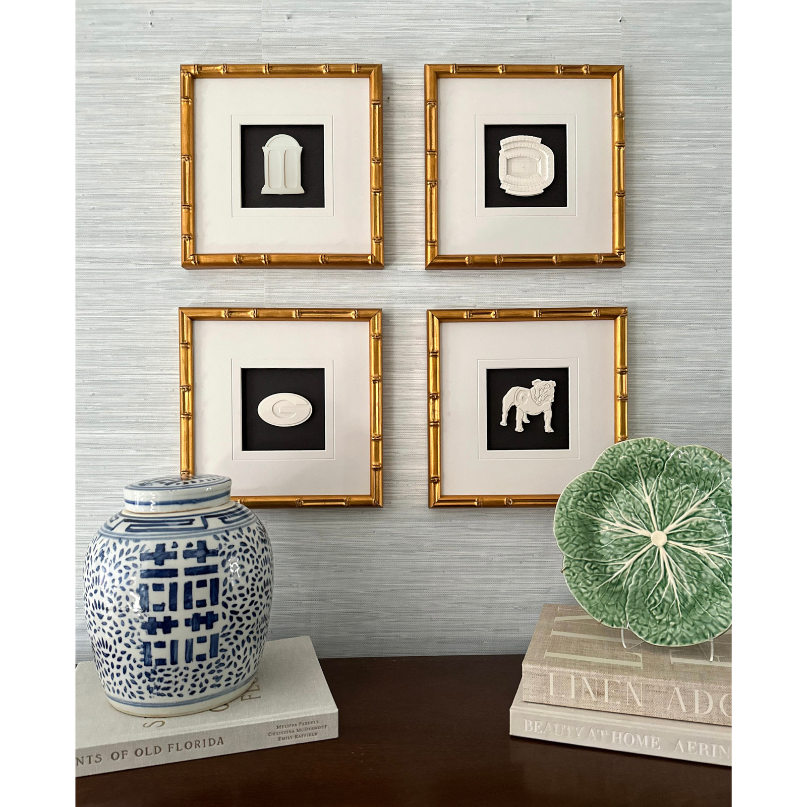 Set of 4 University of Georgia Intaglios 10x10