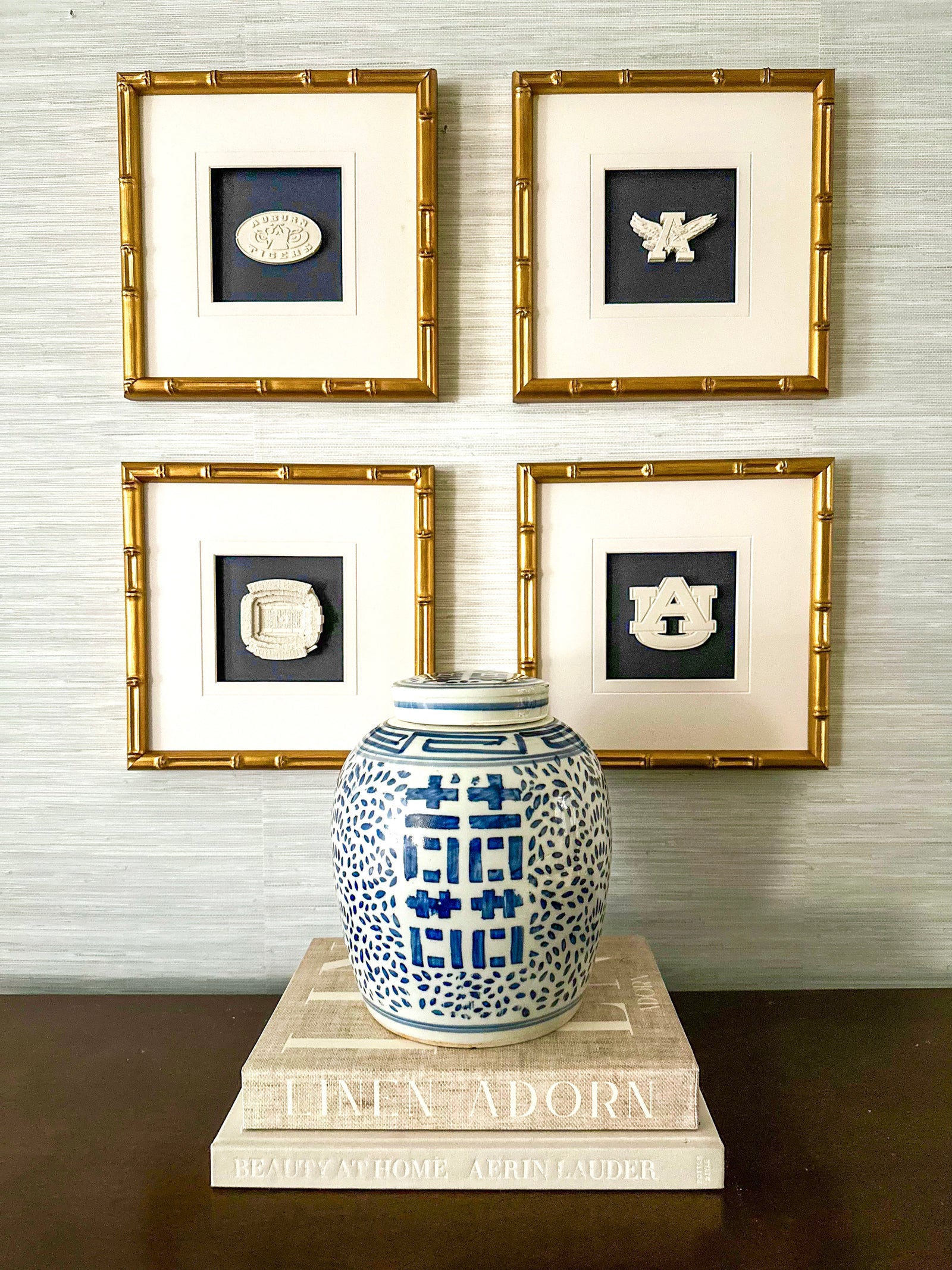 Set of 4 Auburn University Intaglios 10x10