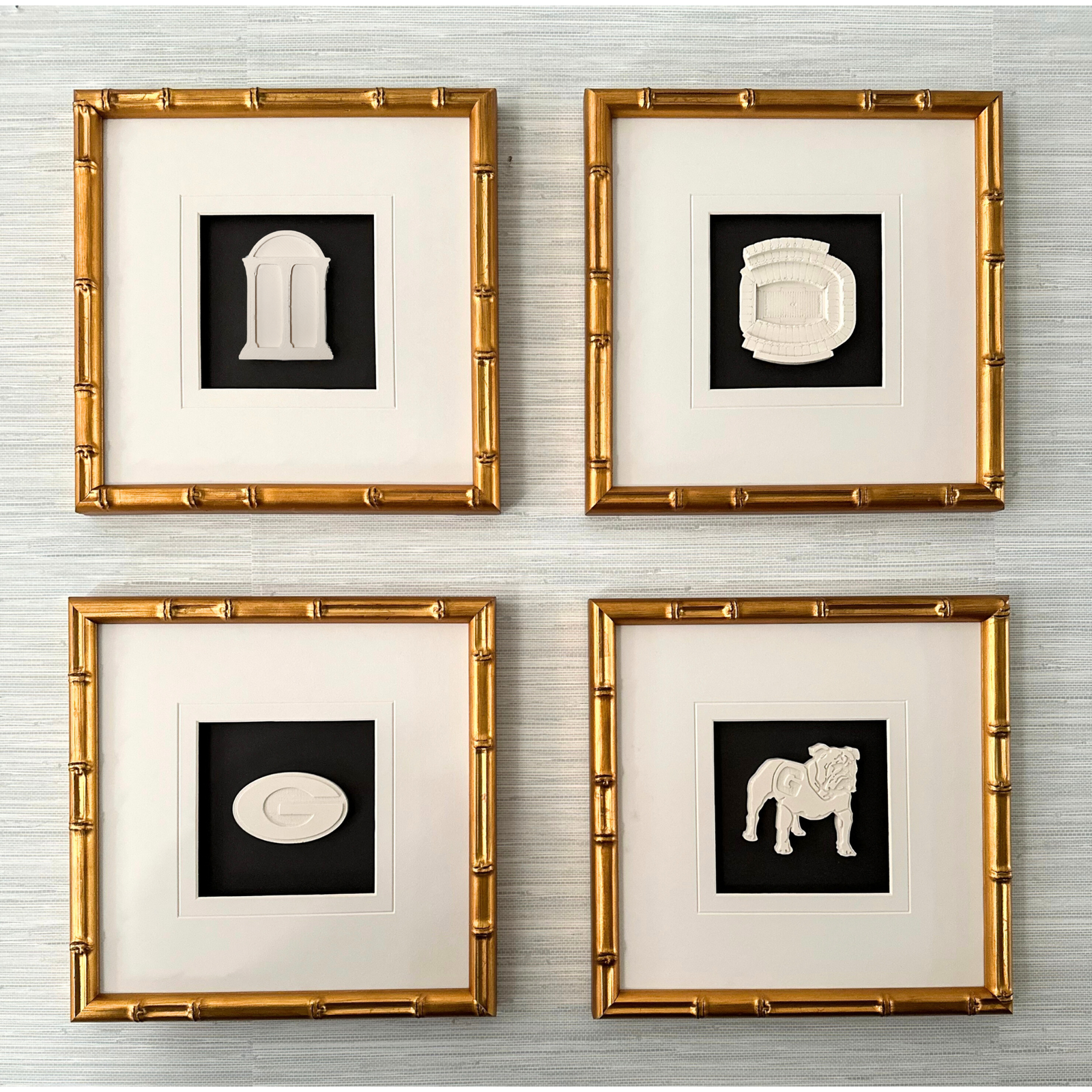 Set of 4 University of Georgia Intaglios 10x10